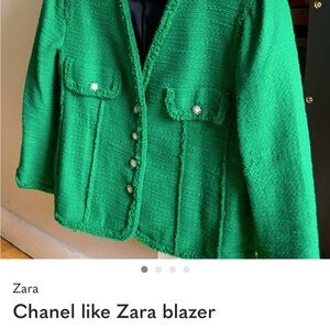 Zara Emerald Green Textured Blazer ISO
